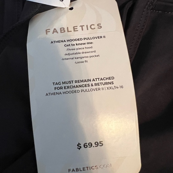 NWT Fabletics Athena Hooded Pullover 2 Black Athletic Hoodie - Picture 8 of 8